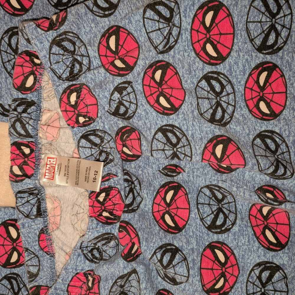 Marvel Kids Pajama Bottoms Blue with Pink and Black Spider-Man Masks